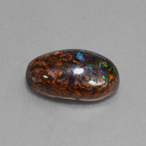 Opale Boulder Multicolore naturelle Coupe ovale, 9.69 ct, Opaque