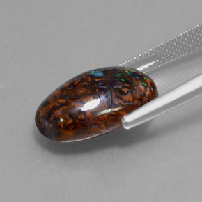 Opale Boulder Multicolore naturelle Coupe ovale, 9.69 ct, Opaque