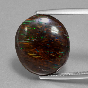 Opale boulder multicolore naturelle coupe ovale, 9,47 ct, opaque