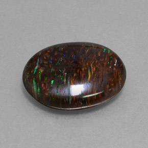 Opale boulder multicolore naturelle coupe ovale, 9,47 ct, opaque