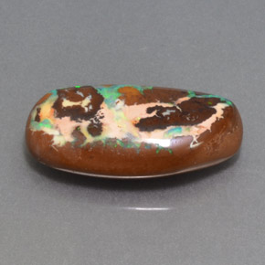 Opale boulder multicolore naturelle coupe ovale, 10,49 ct, opaque
