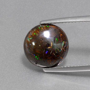 Opale boulder multicolore naturelle coupe roude, 5,13 ct, opaque