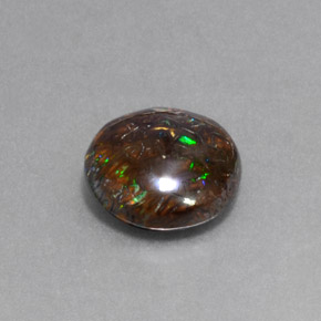 Opale boulder multicolore naturelle coupe roude, 5,13 ct, opaque