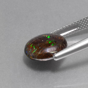 Opale boulder multicolore naturelle coupe roude, 5,13 ct, opaque