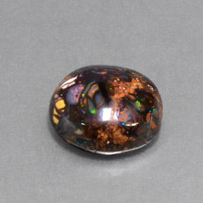 Opale boulder multicolore naturelle coupe roude, 5,18 ct, opaque