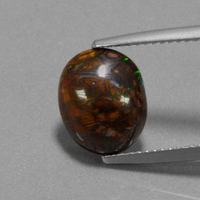 Opale Boulder Multicolore naturelle Coupe ovale, 4.95 ct, Opaque