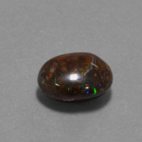 Opale Boulder Multicolore naturelle Coupe ovale, 4.95 ct, Opaque