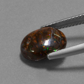 Opale Boulder Multicolore naturelle Coupe ovale, 4.95 ct, Opaque