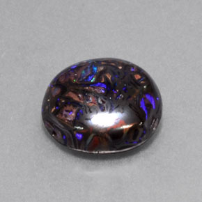 Opale boulder multicolore naturelle coupe roude, 5,24 ct, opaque