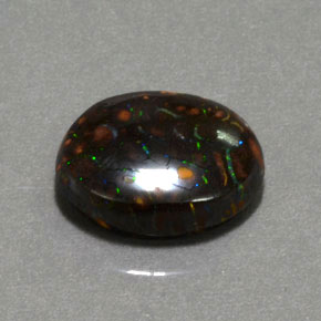 Opale boulder multicolore naturelle coupe ovale, 6,61 ct, opaque