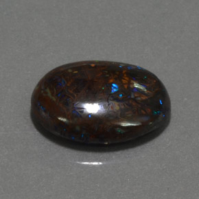 Opale Boulder Multicolore naturelle Coupe ovale, 6.16 ct, Opaque