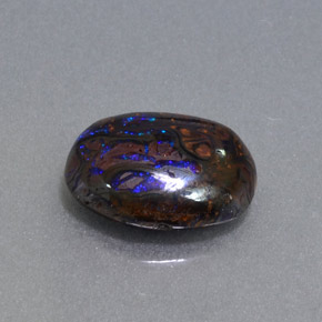 Opale Boulder Multicolore naturelle Coupe ovale, 2.96 ct, Opaque