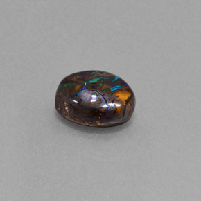 Opale boulder multicolore naturelle coupe ovale, 3,22 ct, opaque