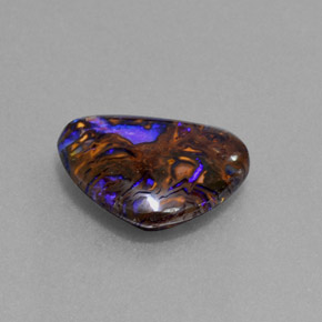 Opale boulder multicolore naturelle trillion, 4,96 ct, opaque