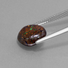 Opale Boulder Multicolore naturelle Coupe roude, 4.42 ct, Opaque