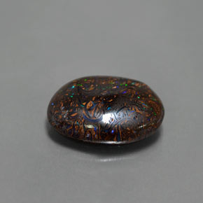 Opale boulder multicolore naturelle coupe ovale, 4,86 ct, opaque