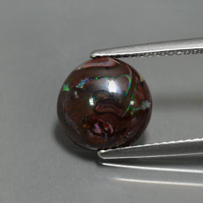 Opale boulder multicolore naturelle coupe roude, 4,13 ct, opaque