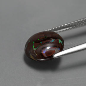 Opale boulder multicolore naturelle coupe roude, 4,13 ct, opaque