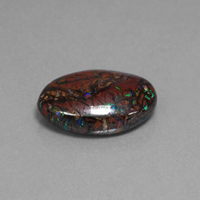 Opale Boulder Multicolore naturelle Coupe ovale, 7.00 ct, Opaque