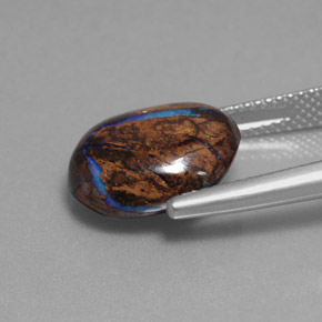 Opale boulder multicolore naturelle coupe ovale, 7,80 ct, opaque