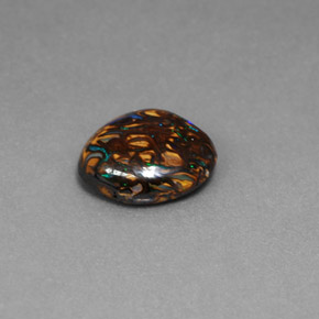 Opale boulder multicolore naturelle coupe ovale, 3,41 ct, opaque