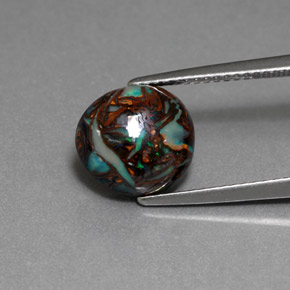 Opale boulder multicolore naturelle coupe ovale, 3,61 ct, opaque