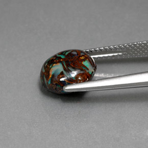 Opale boulder multicolore naturelle coupe ovale, 3,61 ct, opaque