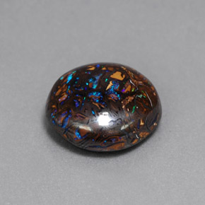 Opale Boulder Multicolore naturelle Coupe roude, 6.30 ct, Opaque
