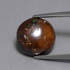 Opale boulder multicolore naturelle coupe roude, 6,54 ct, opaque