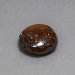 Opale boulder multicolore naturelle coupe roude, 6,54 ct, opaque