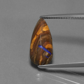 Opale boulder multicolore naturelle en forme de poire, 4,55 ct, opaque