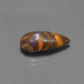 Opale boulder multicolore naturelle en forme de poire, 4,55 ct, opaque