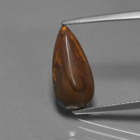 Opale Boulder Multicolore naturelle En forme de poire, 4.00 ct, Opaque