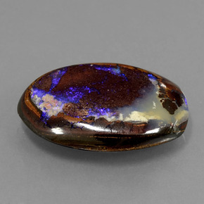 Opale boulder multicolore naturelle coupe ovale, 8,30 ct, opaque