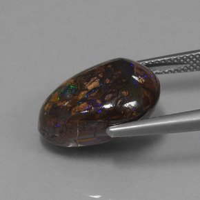 Opale boulder multicolore naturelle forme fantaisie, 12,14 ct, opaque