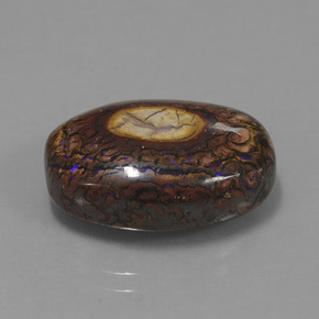 Opale Boulder Multicolore naturelle Coupe ovale, 12.77 ct, Opaque