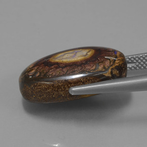 Opale Boulder Multicolore naturelle Coupe ovale, 12.77 ct, Opaque