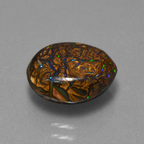 Opale boulder multicolore naturelle forme fantaisie, 3,94 ct, opaque