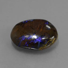 Opale boulder multicolore naturelle coupe ovale, 7,53 ct, opaque