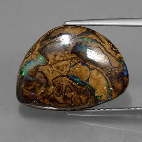 Opale boulder multicolore naturelle forme fantaisie, 7,07 ct, opaque