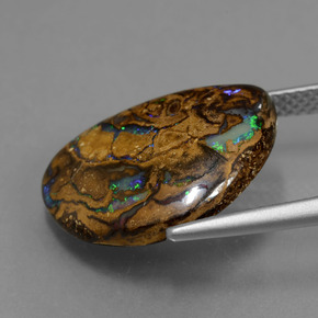 Opale boulder multicolore naturelle forme fantaisie, 7,07 ct, opaque