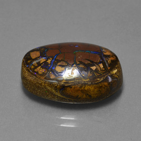 Opale boulder multicolore naturelle coupe ovale, 13,53 ct, opaque