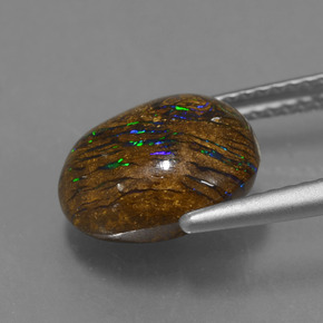 Opale Boulder Multicolore naturelle Forme fantaisie, 4.42 ct, Opaque