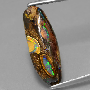 Opale boulder multicolore naturelle forme fantaisie, 4,26 ct, opaque
