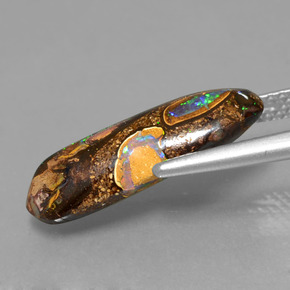 Opale boulder multicolore naturelle forme fantaisie, 4,26 ct, opaque