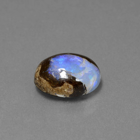 Opale boulder multicolore naturelle coupe ovale, 2,53 ct, opaque