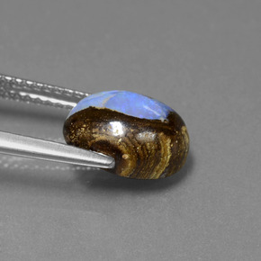 Opale boulder multicolore naturelle coupe ovale, 2,53 ct, opaque