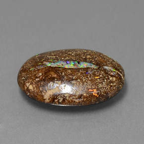 Opale Boulder Multicolore naturelle Coupe ovale, 5.89 ct, Opaque