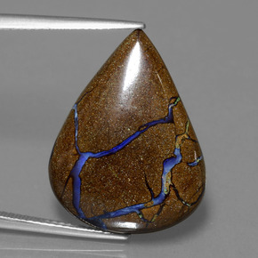 Opale Boulder Multicolore naturelle En forme de poire, 14.12 ct, Opaque