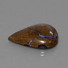 Opale Boulder Multicolore naturelle En forme de poire, 14.12 ct, Opaque